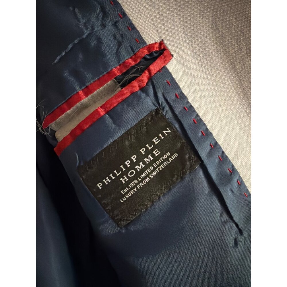 Philipp Plein Homme Men’s Limited Edition Light Blue Skull Lined Blazer - Picture 6 of 16